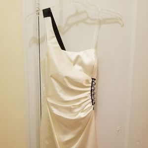 Ivory cocktail dress one shoulder